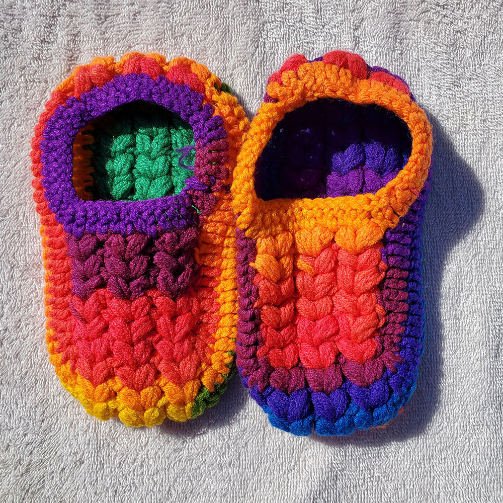 Mitchy's Face Handknit Toddler Booties